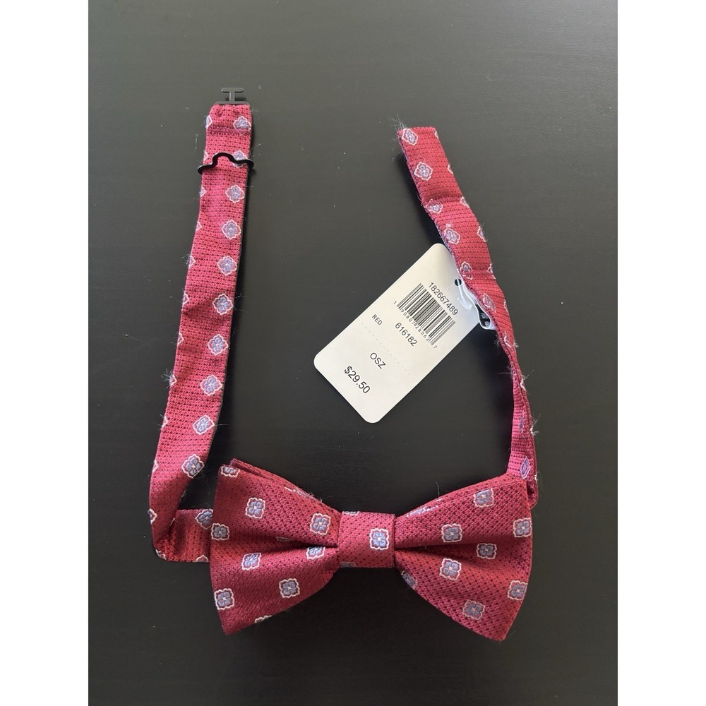 Enro 1919 Men's Bow Tie OS‎ Adjustable Strap Red Blue Floral NWT